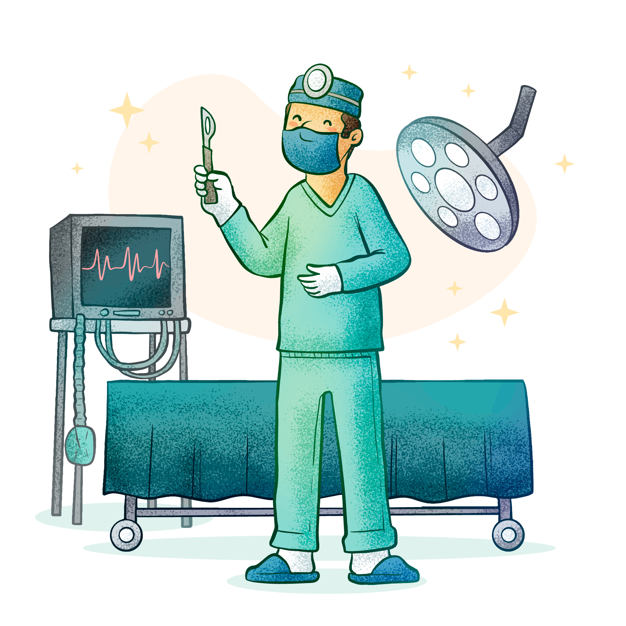 Dr. Harshit Patel in the operating theatre