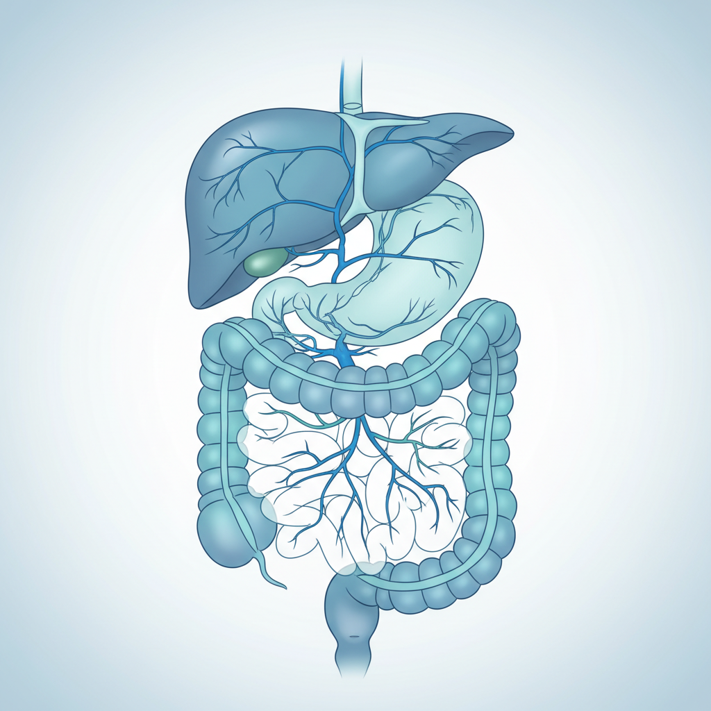 Illustration of the human digestive tract