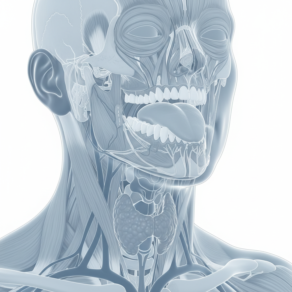 Head and neck anatomy illustration