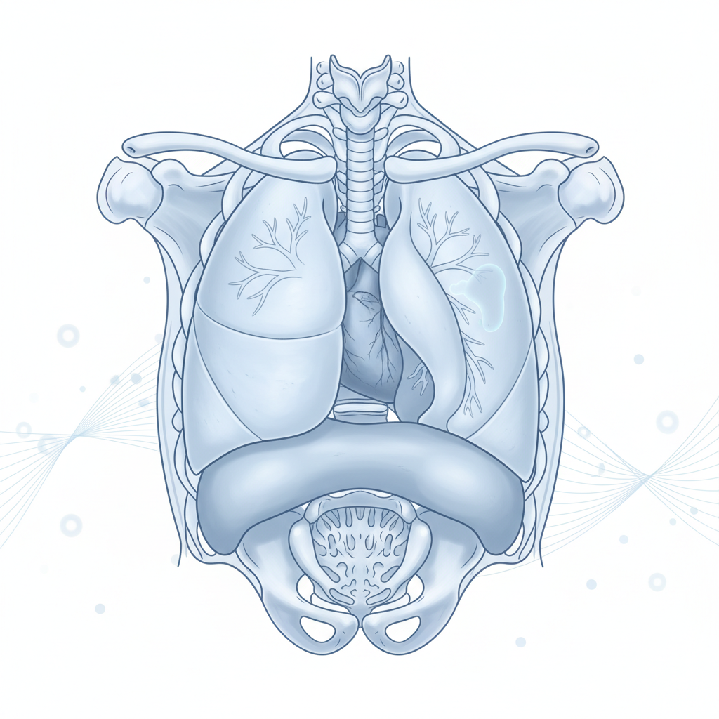Illustration of the lungs and airways