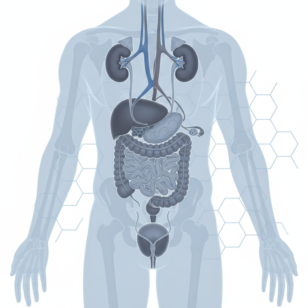 Illustration of the kidneys and urinary tract